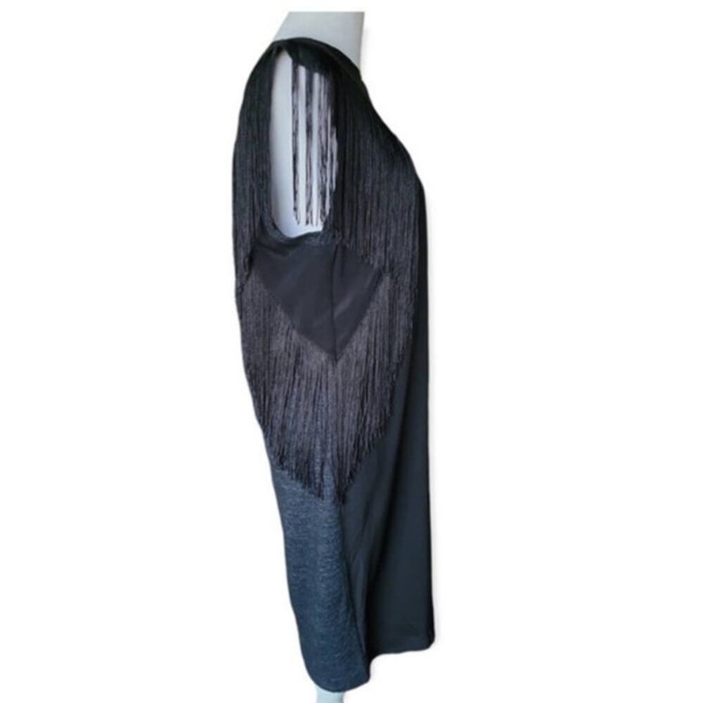 Rebecca Taylor fringe little black silk‎ mini dress sz M Mint Cond - Picture 13 of 16